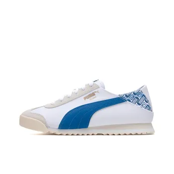 PUMA Roma Durable Breathable Low Top Casual Running Shoes Unisex White Blue