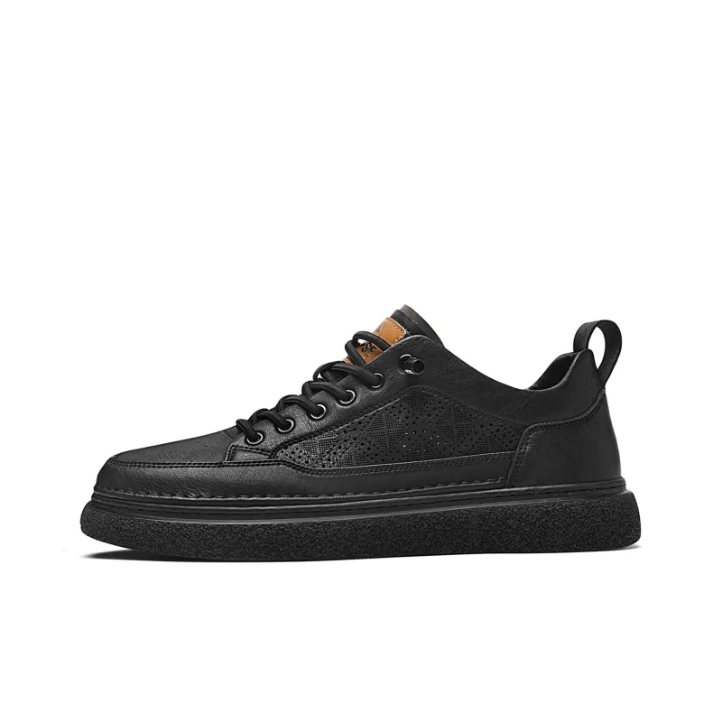 HLA Men's Casual Shoes Men Mid Top Black/Brown-35