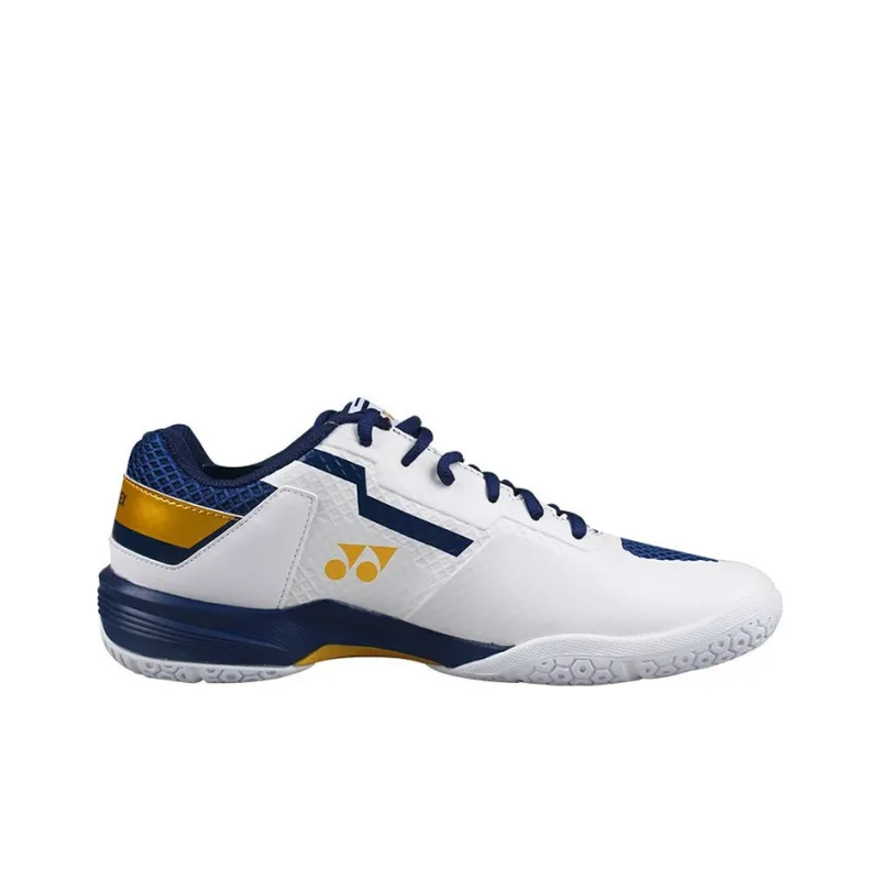YONEX Slip Resistant Cushioning Abrasion Resistant Low Top Badminton Shoes Men's White Dark Blue-2