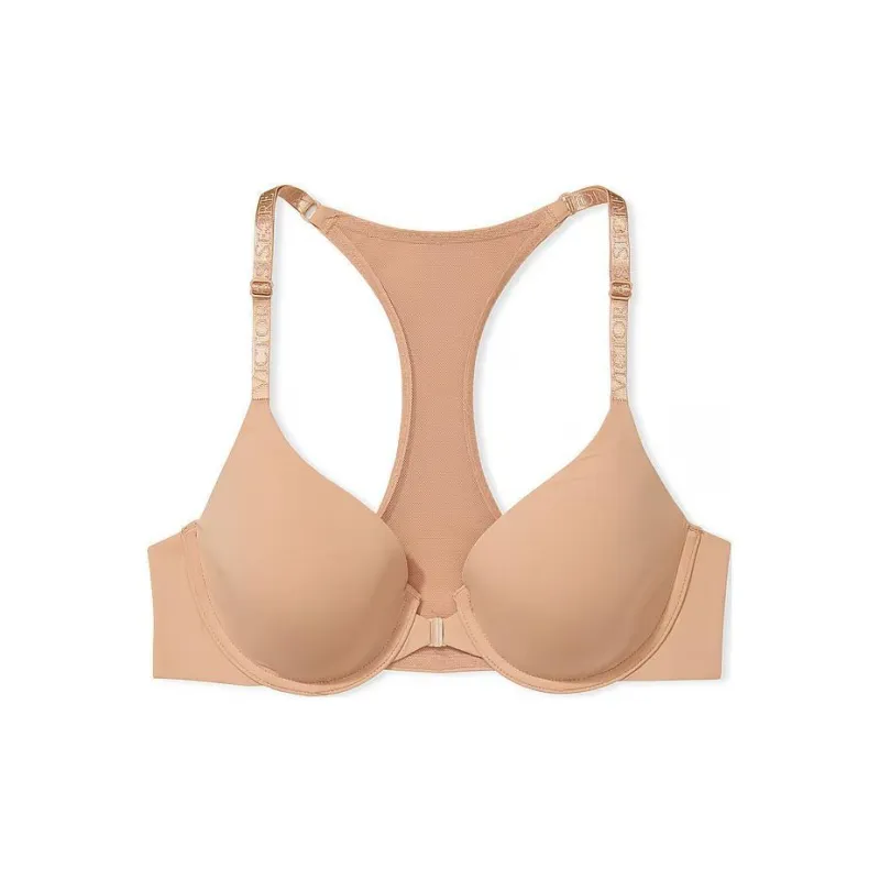 Victoria's Secret THE T-SHIRT Lightly Lined Front-Ce Fl Ce Bra/Praline Bra Women's Fruit Seed Candy-0