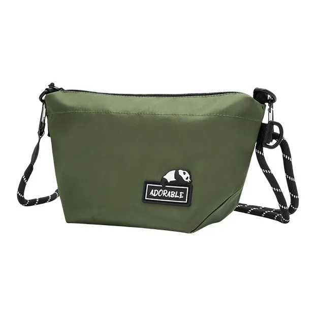 SEM/R Fabric Gym Bag Travel Bag Crossbody Bag Medium Size Unisex Black/Greenish/Ecru-22