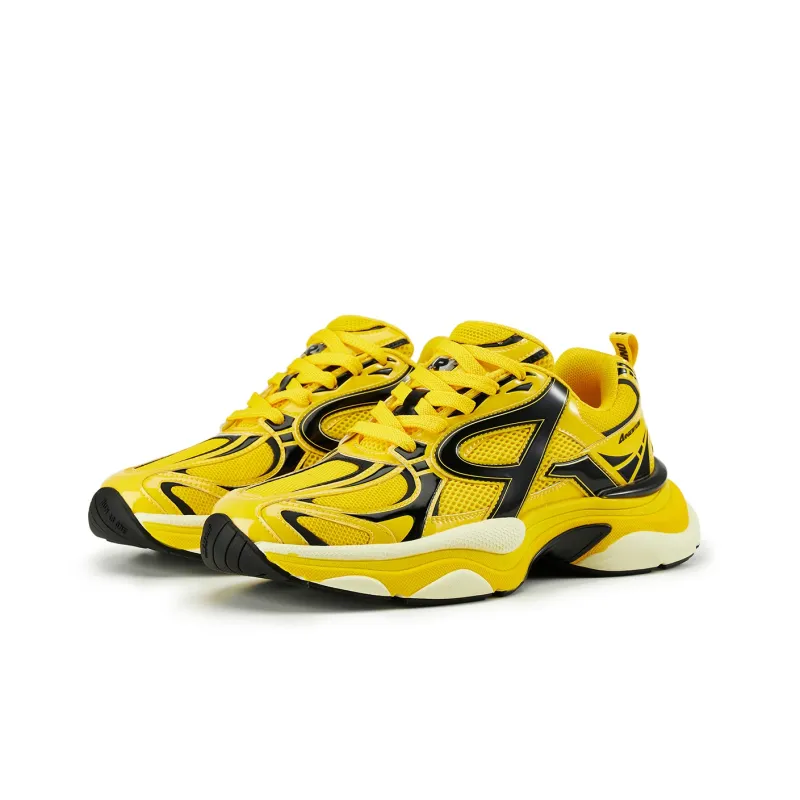 RASS Cushioning Coverage Balance Lightweight Height Increasing Low Top Running Shoes Unisex Yellow-1
