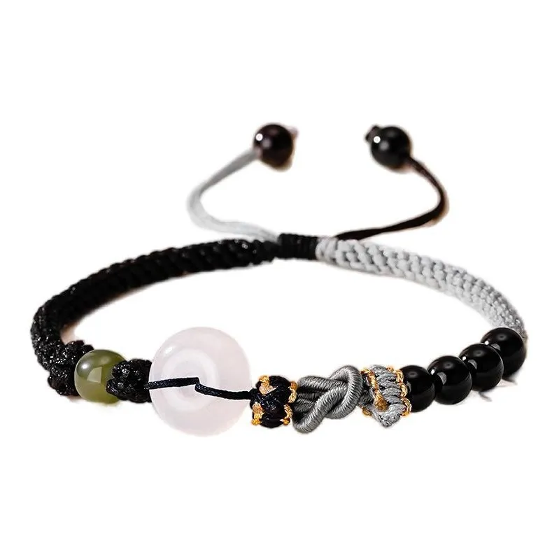 220 True Cause 284 Hetian Jade Bracelets Unisex Pale Greenish White Jade-3