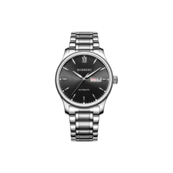 ROSSINI Mechanical Movement Stainless Steel Strap Watch Men's Watches Black Dial 5725W04A