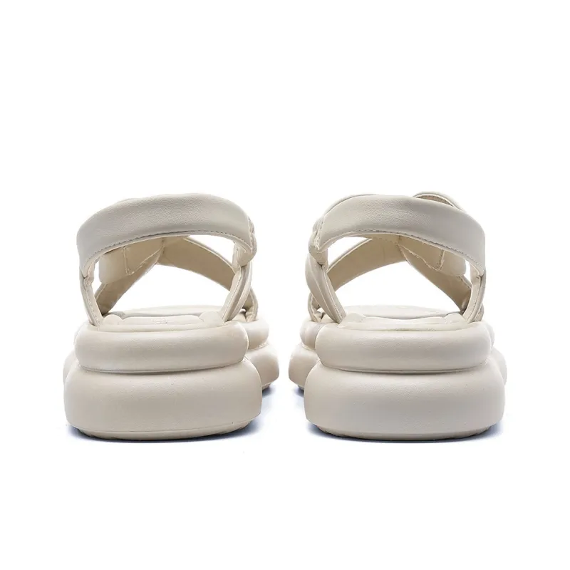 CARDANRO Beach Sandals Women's Beige, Black-8