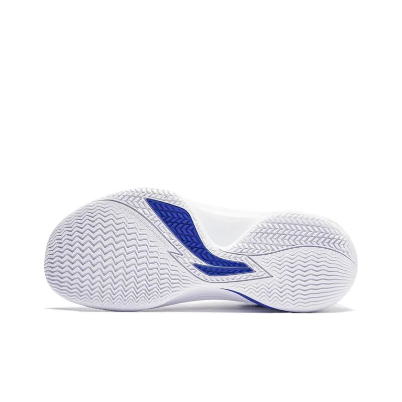LiNing Shining Cushioning Anti Slip Wear Resistant Breathability Low Top Basketball Shoes Men's White Blue-5