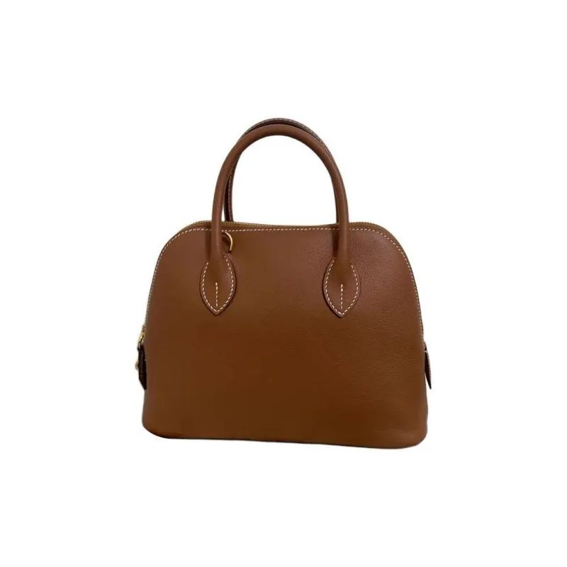 HERMES Bolide Leather Bowling Bag Handbag Shoulder Bag Crossbody Bag Women's 34 Fauve Light Tawny-0