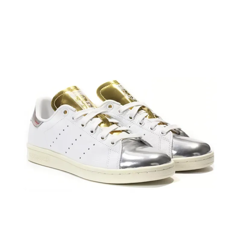 Adidas Originals AdiFOM Stan Smith Mule Waterproof Low Top Skateboard Shoes Unisex White Silver Metallic-1
