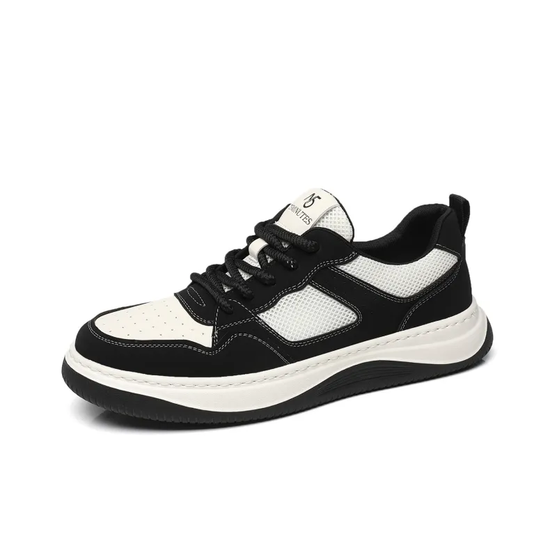 15 MINS Wear resistant And Lightweight Low Top Skateboard Shoes Men's White Black-1