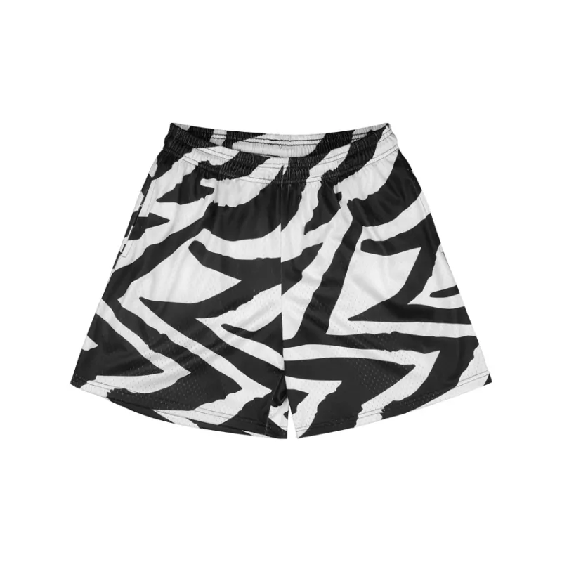 BKCXZICE Loose Fit Breathable Sports Shorts Unisex Zebra Print-1