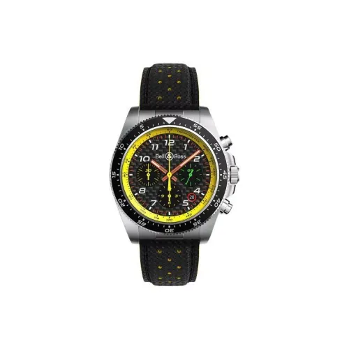 BELL & ROSS Automatic Mechanical Movement Men's Watches Watch 43mm Black Dial Steel Case Cowhide Strap