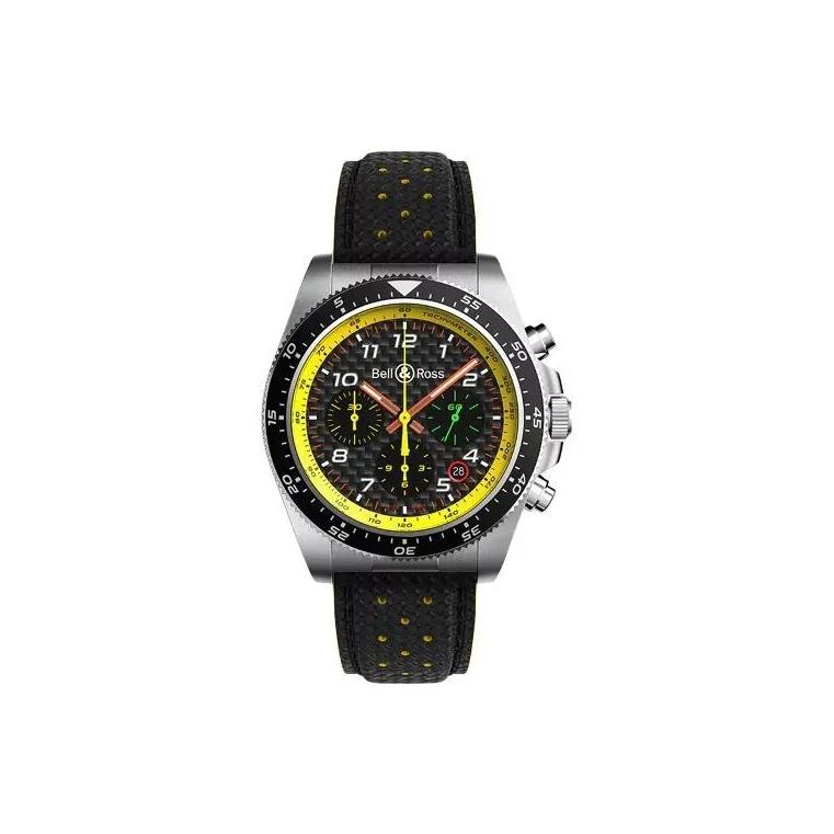 BELL & ROSS Automatic Mechanical Movement Men's Watches Watch 43mm Black Dial Steel Case Cowhide Strap-0