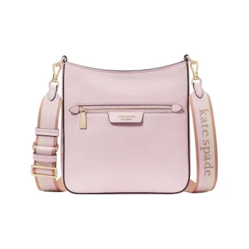 Kate Spade Hudson Litchi Grain Leather Messenger Bag Shoulder Bag Crossbody Bag Women's Shimmery Pink