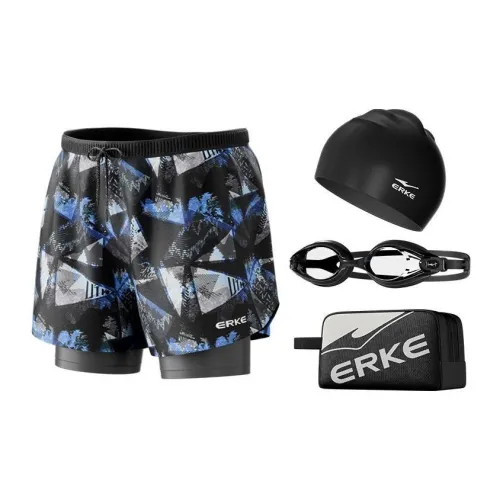Erke Swimming Sets Polyester Cotton Elastane Pool Men's Blue Black