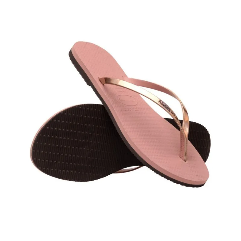 Havaianas You Metallic Abrasion-Resistant Flip Flops Women's Pink-6