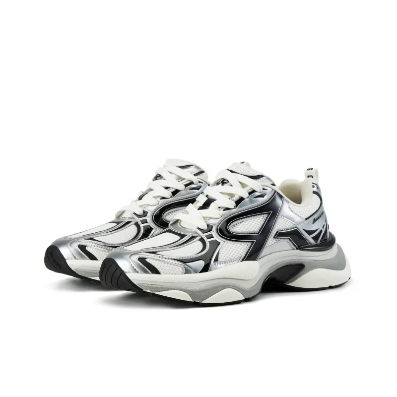 RASS Cushioning Lightweight Height Increasing Low Top Running Shoes Unisex Liquid Silver-1