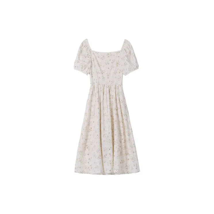 HUASJ Short Sleeved Dresses Women's Apricot-1