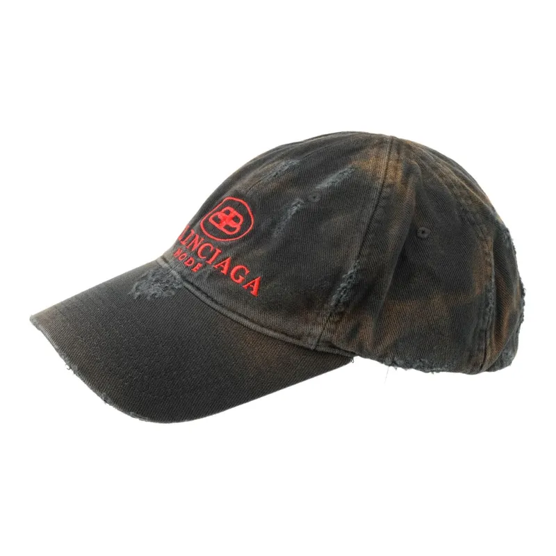 Balenciaga Bb Mode Destroyed Piercing Baseball Cap-0