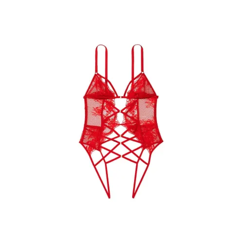 Victoria's Secret VERY SEXY Fishnet Fll Te Cs Teddy/Lipstick Bodysuits Women's Red