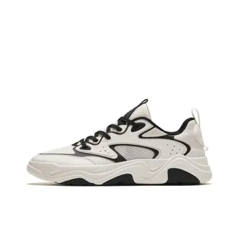 Anta Back Wave Cushioning Wear-Resistant Low-Top Casual Shoes Men's White Black