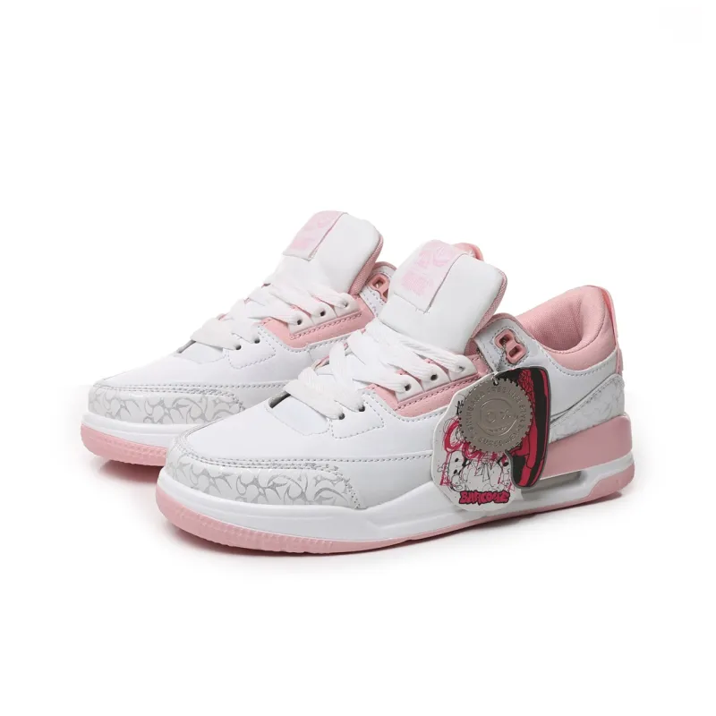 BURCOME Slip Resistant Cushioning Low Top Skateboard Shoes Unisex Cherry Blossom Pink-2