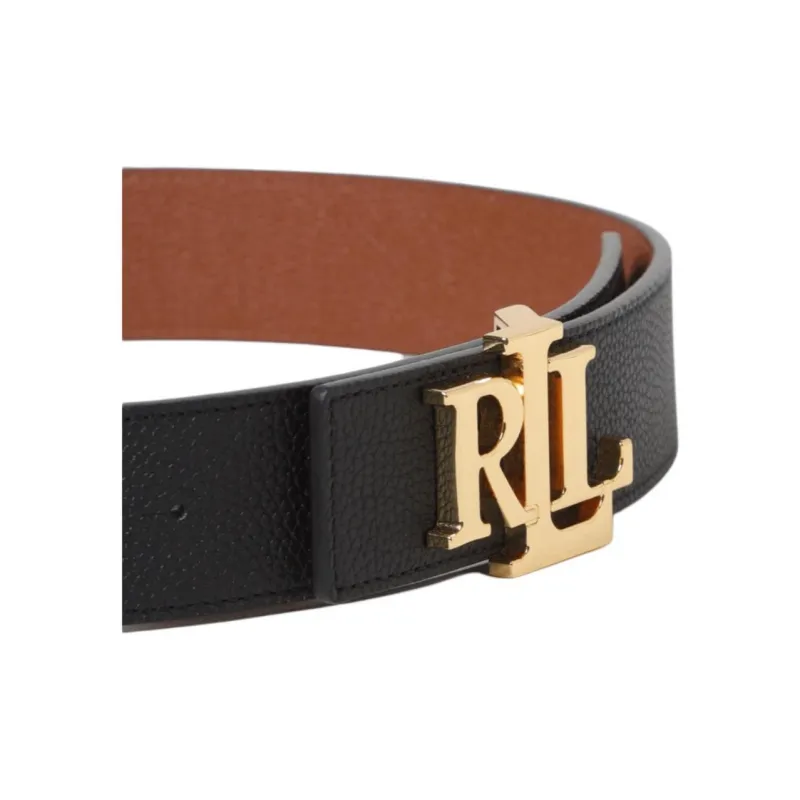 Polo Ralph Lauren Double-Sided Design Leather Belts Women's Black Width: 4CM-2