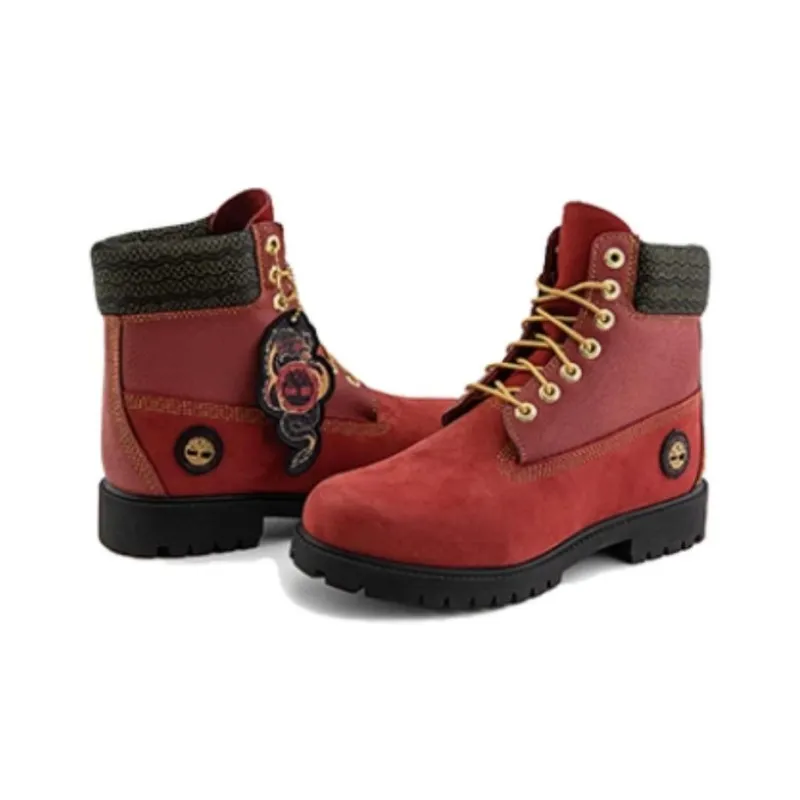 Timberland 6 Inch Lace Waterproof Boots 'Dark Red Nubuck'-4