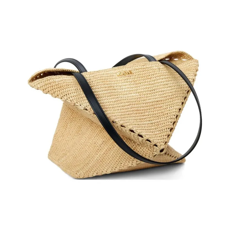 LOEWE Raffia Tote Bag, Shopping Bag, Shoulder Bag, Handbag Women's Natural-2