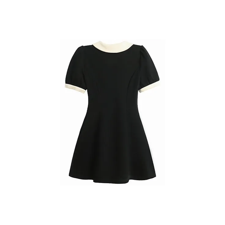HUASJ Short Sleeved Dresses Women's Black-1