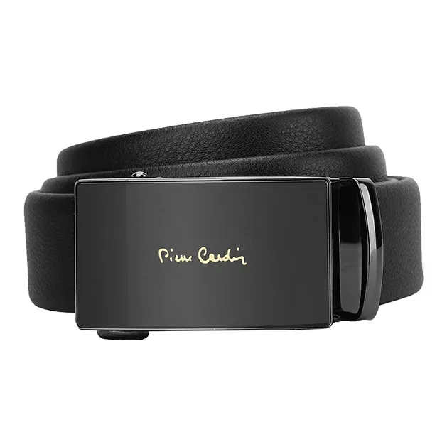 PIERRE CARDIN Genuine Leather Belts Men's Black Width 3.5cm-0