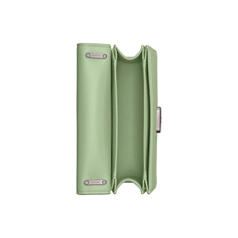 COACH Bandit Calfskin Shoulder Bag, Crossbody Bag Trumpets Women's Silver & Light Pistachio-3