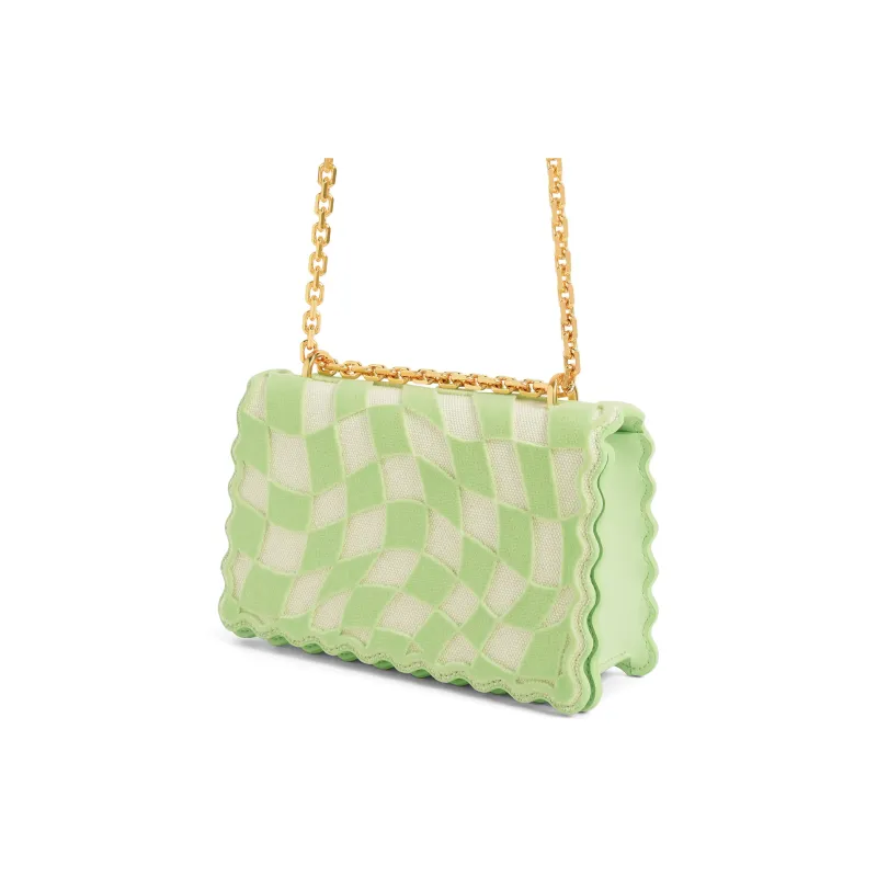 CHARLES&KEITH Fabric With Polyurethane Synthetic Leather One Shoulder Handbag Regular Women's Light Blue/Mint Green-4