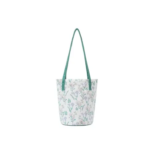 NEARAY Shoulder Bags White With Light Purple Floral Pattern