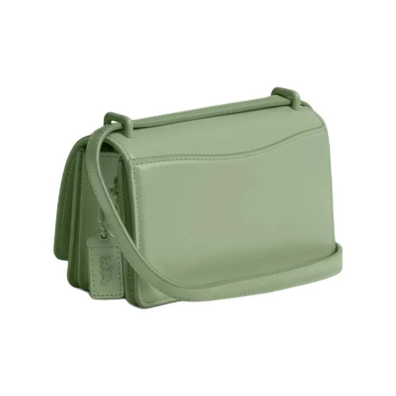 COACH Bandit Calfskin Shoulder Bag, Crossbody Bag Trumpets Women's Silver & Light Pistachio-1