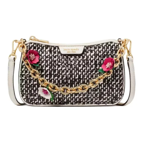 Kate Spade Raffia Trim Handbag Shoulder Bag Crossbody Bag Small Size Women's Sheepskin Multicolor