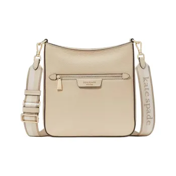 Kate Spade Hudson Litchi Grain Leather Messenger Bag Shoulder Bag Crossbody Bag Women's Beige