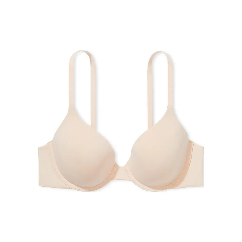 Victoria's Secret THE T-SHIRT Logo Strap Perfect Coverage Bra/Marzipan Bra Women's Flesh-0