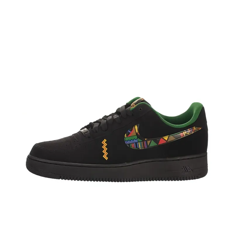Nike Air Force 1 Cushioning Wear-Resistant Low-Top Skateboard Shoes Men's Black-0