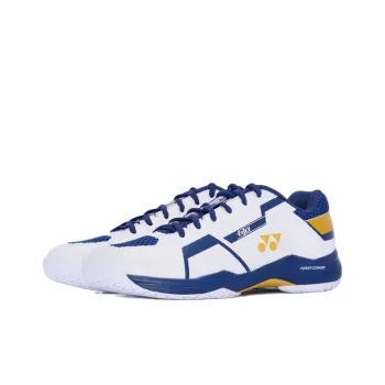 YONEX Slip Resistant Cushioning Abrasion Resistant Low Top Badminton Shoes Men's White Dark Blue