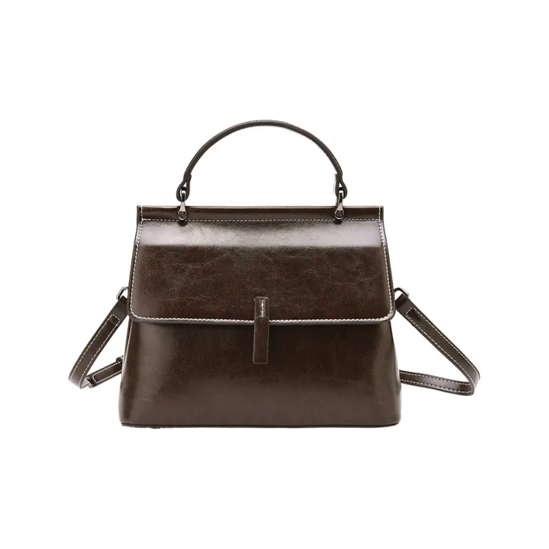H YXIANG Cow Leather Shoulder Bag Regular Women's Red/Black/Coffee/Brown-2