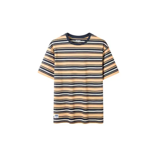 OUTDOOR PRODUCTS T-Shirts Men Brown Ink Blue Color Stripes