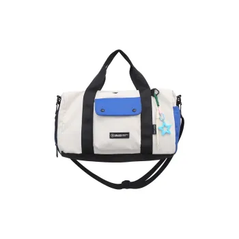 Barang Bear Nylon Gym Bag Medium Size Unisex White/Black/Khaki