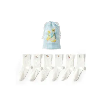 Caramella x Peter Rabbit/, Mid Calf Socks Women's 6 Pack
