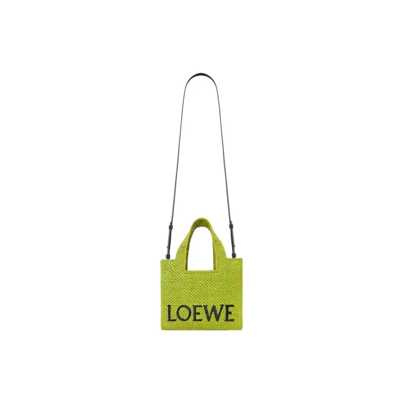 LOEWE Raffia Tote Bag, Shopping Bag, Handbag Trumpets Women's Pasture Green-3
