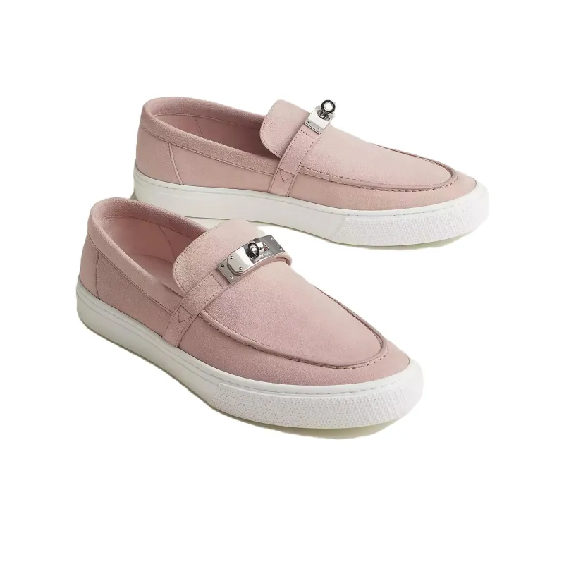 HERMES Game Loafers Men Pink-3