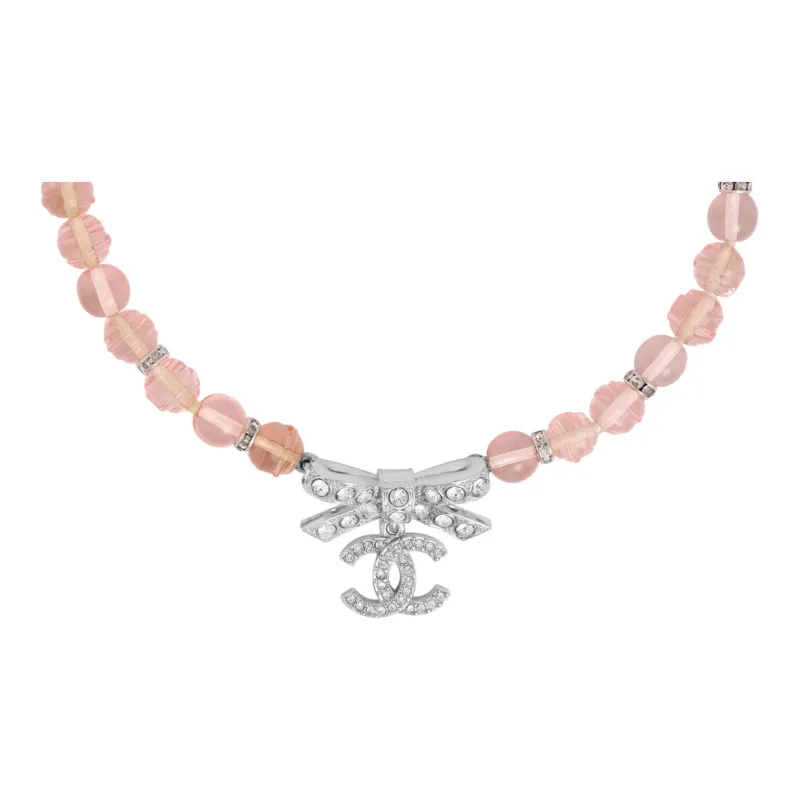 CHANEL Metal Necklaces Women's Pink-0