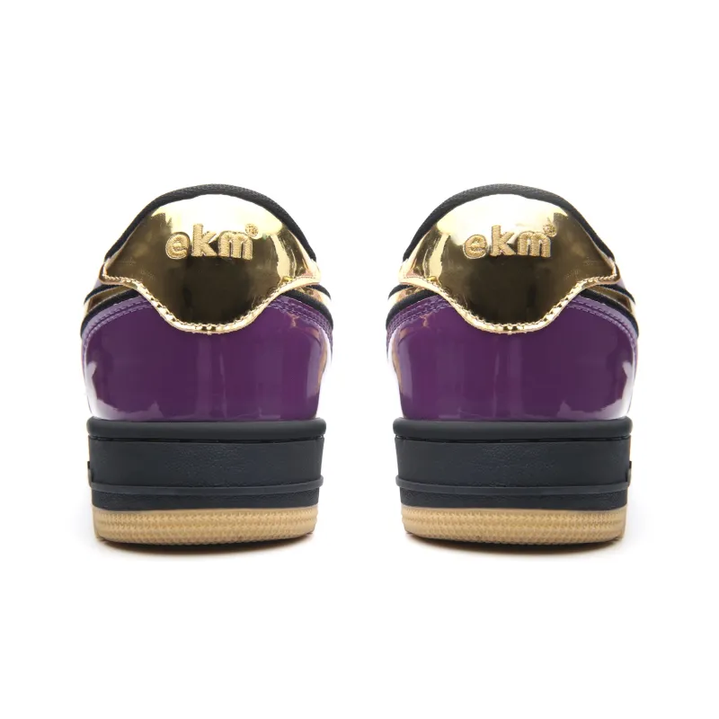 EKM Slip Resistant, Abrasion Resistant, Breathable, Support, Height Increasing Low Top Skateboard Shoes Unisex Gold-3