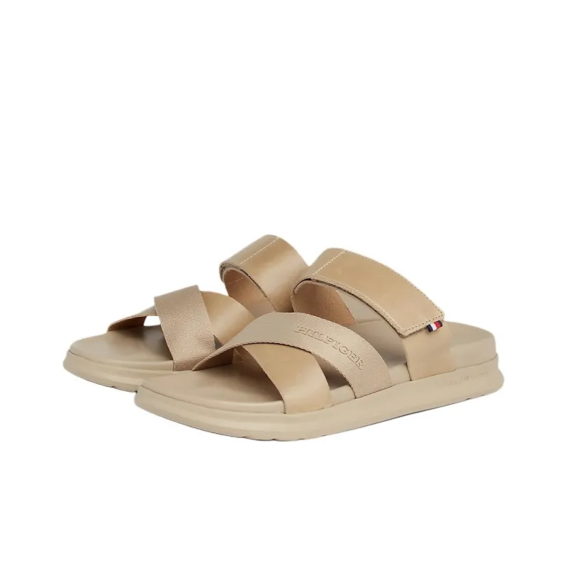 Tommy Hilfiger Abrasion-Resistant Slip-Resistant Slide Slippers Men's Beige-2