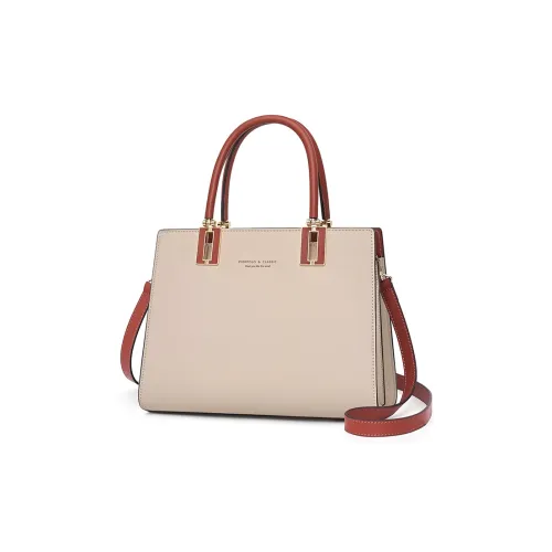 PIERPOLO Split Cow Leather Handbag, Small Square Bag, Shoulder Bag, Crossbody Bag Large Size Women's Apricot/Ecru/Blue