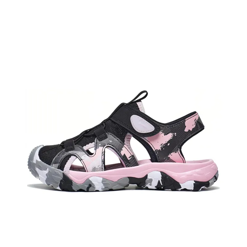 LINING YOUNG Sports Life Collection Children's Sandals Black Pink Teenagers-0